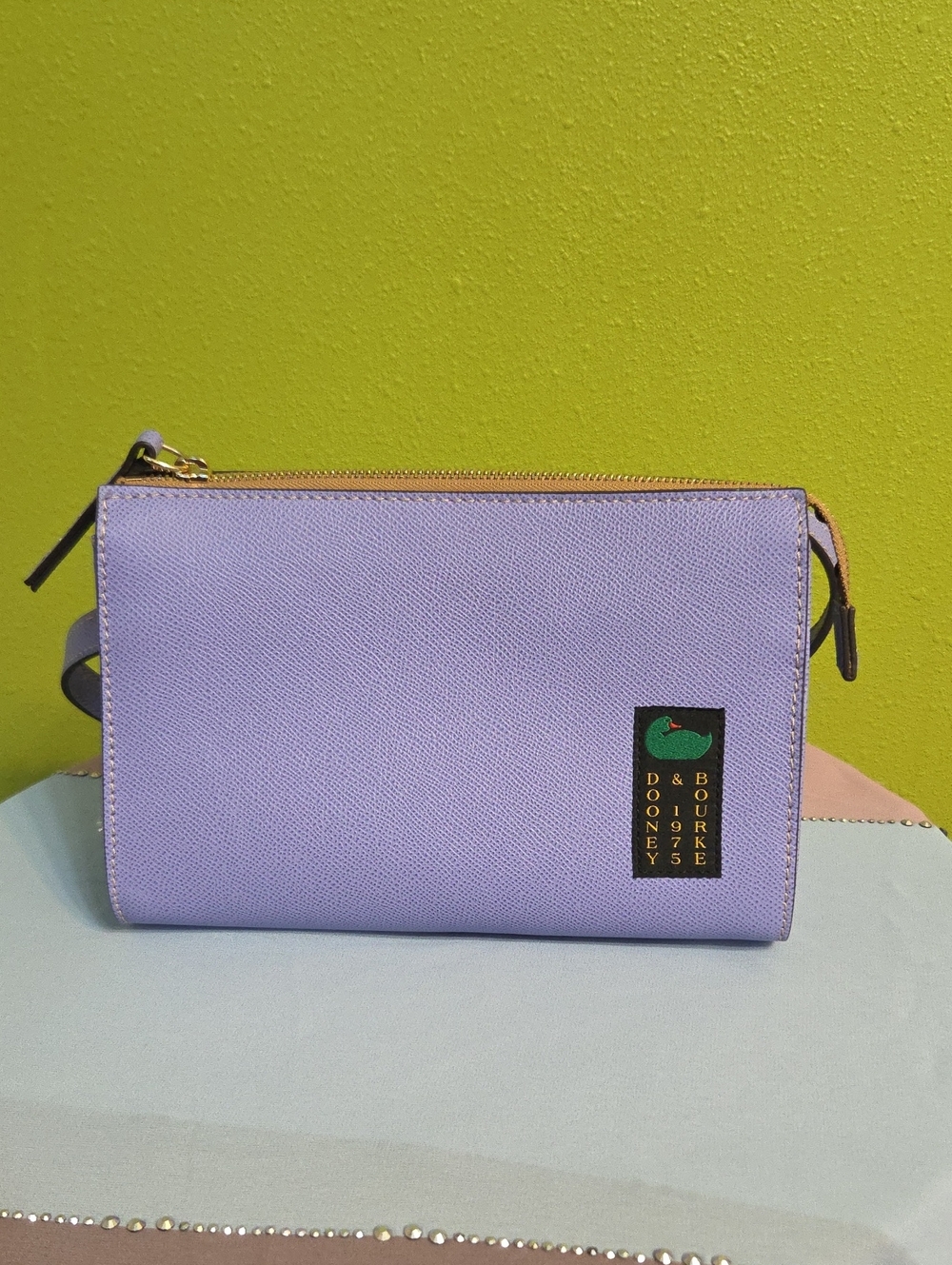 Dooney & Bourke Lilac And Lavender Crossbody Bag with Gold Accents